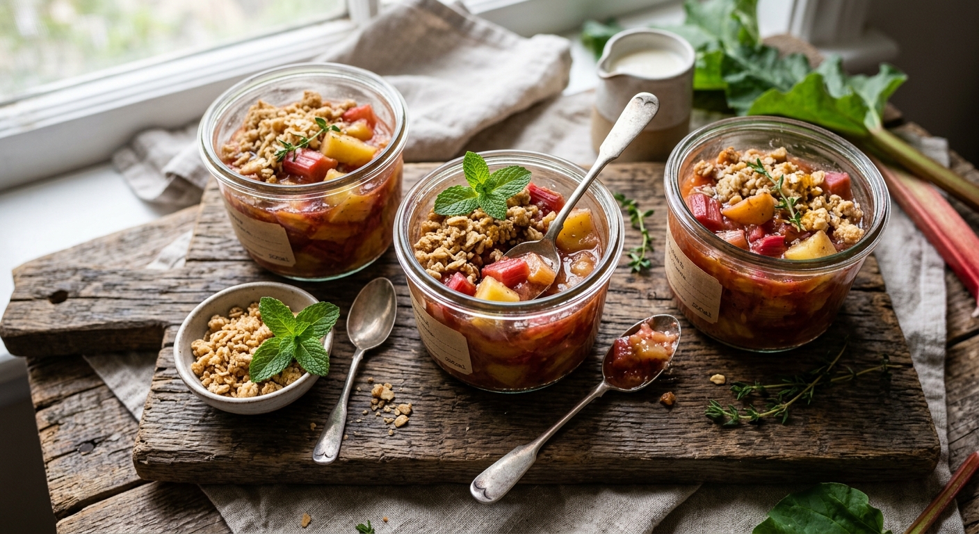 Irish Rhubarb and Apple Compote Pots — recipe by RecipeFiler