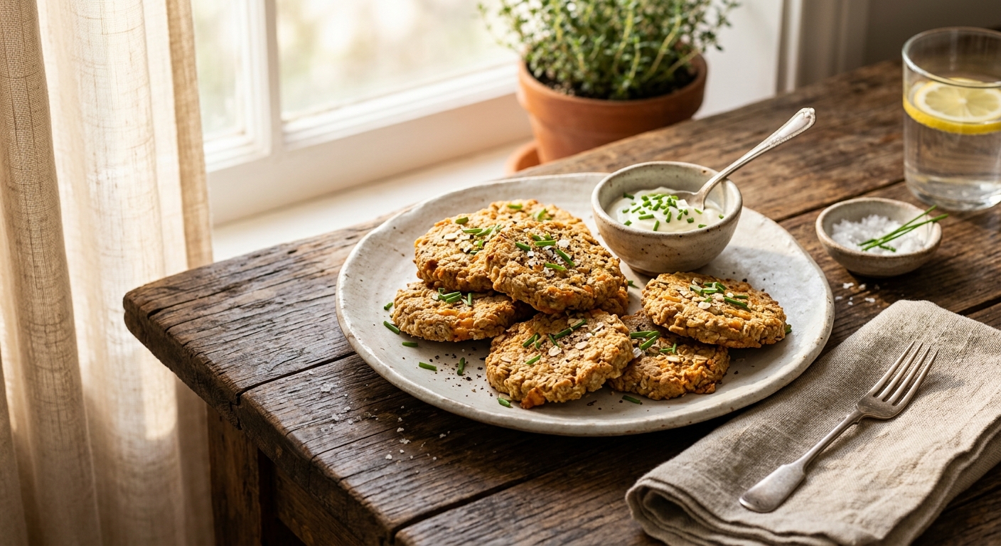 Crispy Cheddar and Chive Oat Cakes — recipe by RecipeFiler