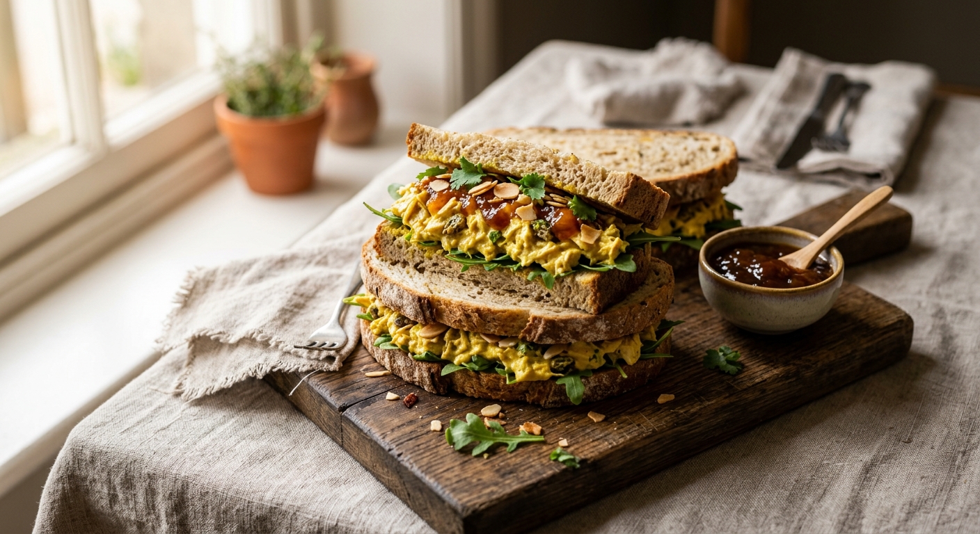 Coronation Chicken Sandwiches with Mango Chutney — AI-generated headline for RecipeFiler