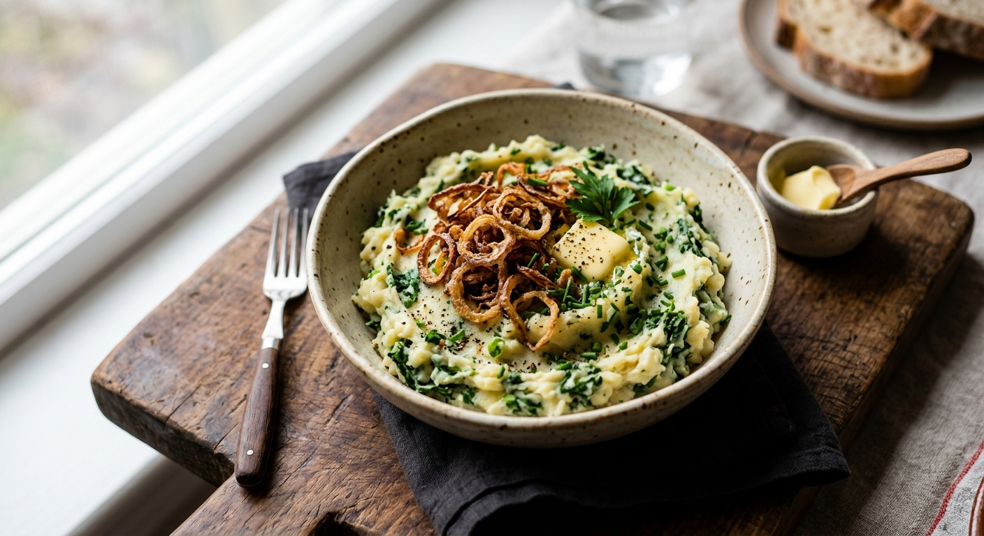 Irish Colcannon with Crispy Shallots — recipe by RecipeFiler