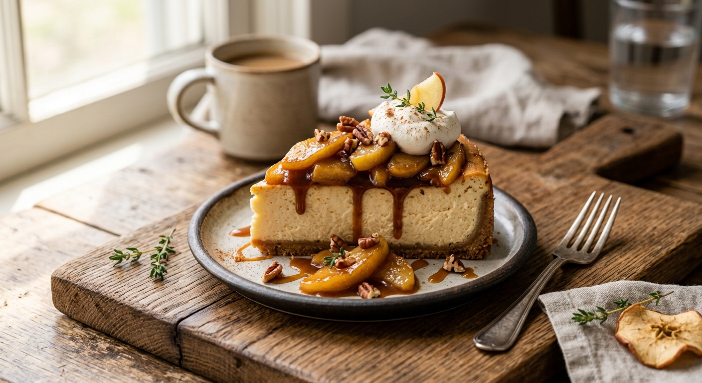 Caramelised Apple Cheesecake — AI-generated headline for Instagram