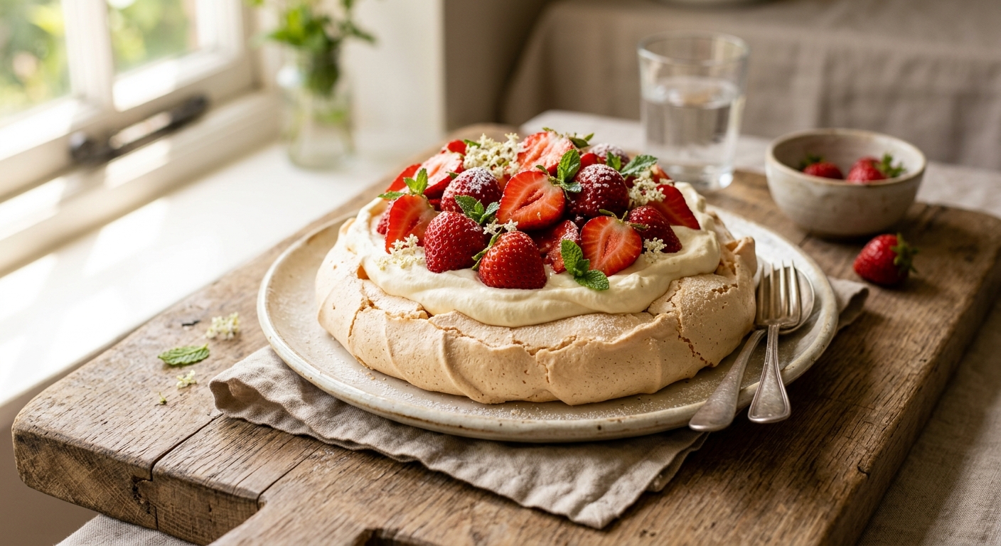 Strawberry and Cream Pavlova — recipe by RecipeFiler