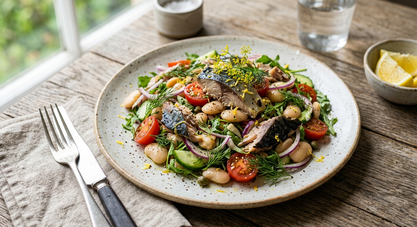 Irish Smoked Mackerel and Butter Bean Salad with Dill — recipe by RecipeFiler