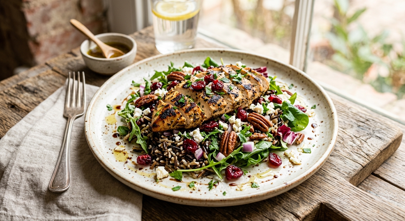 American Grilled Chicken and Wild Rice Salad with Cranberries — recipe by RecipeFiler