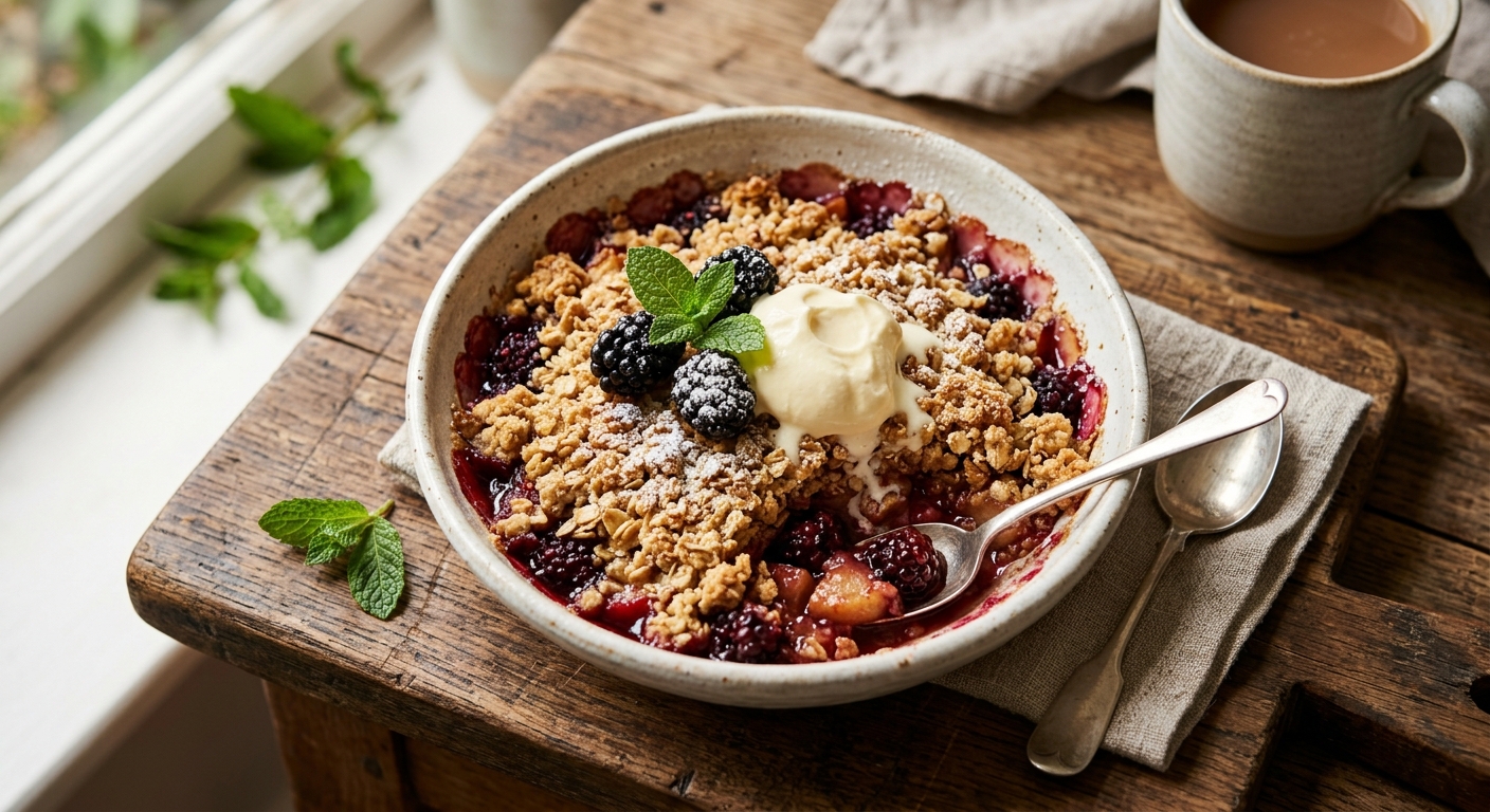 Irish Apple and Blackberry Crumble — recipe by RecipeFiler