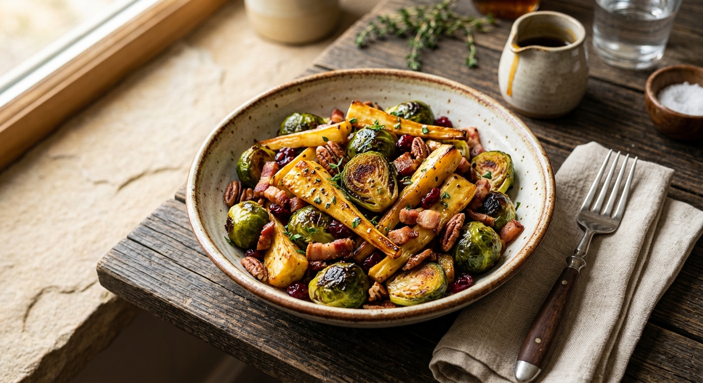 Maple-Roasted Brussels Sprouts and Parsnips — recipe by RecipeFiler