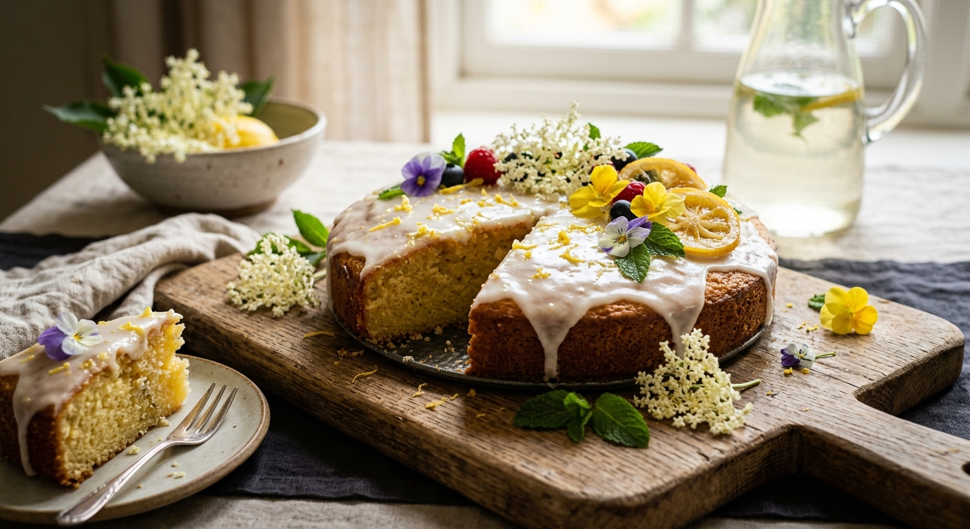 Irish Lemon and Elderflower Drizzle Cake — recipe by RecipeFiler