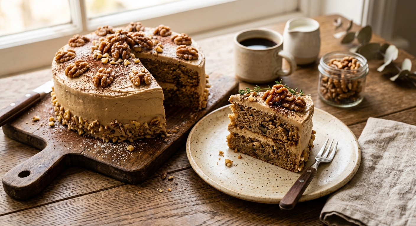 Nigella’s GBBO Coffee and Walnut Cake — AI-generated headline for J_C