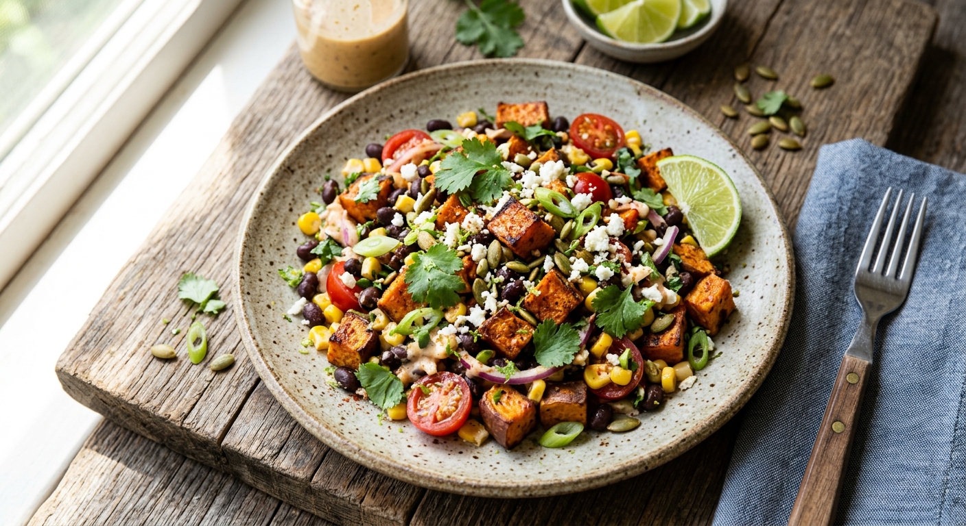 American Smoky Sweet Potato and Black Bean Salad — recipe by RecipeFiler