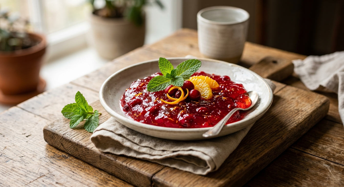Cranberry Orange Jelly with Fresh Mint — AI-generated headline for RecipeFiler