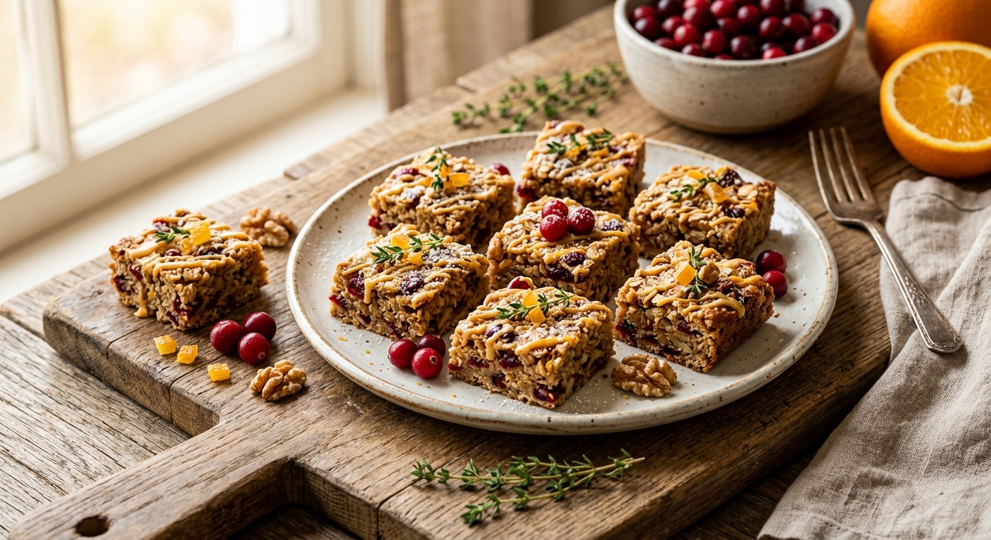 American Cranberry and Orange Snack Squares — AI-generated headline for RecipeFiler