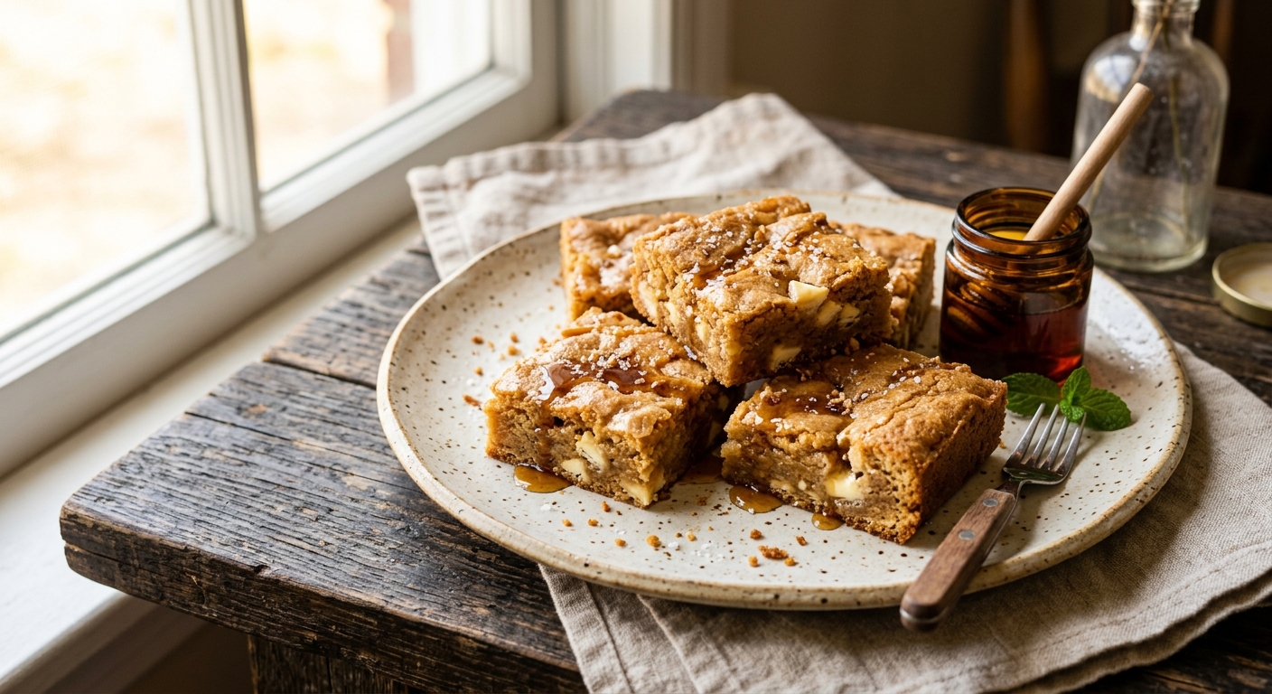 Canadian Maple Walnut-Free Blondies — recipe by RecipeFiler