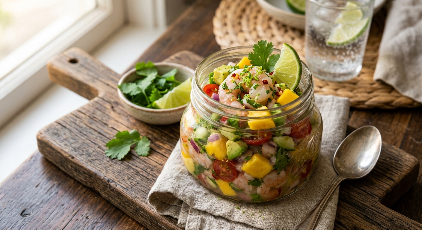 Tropical Shrimp Ceviche — AI-generated headline for Instagram
