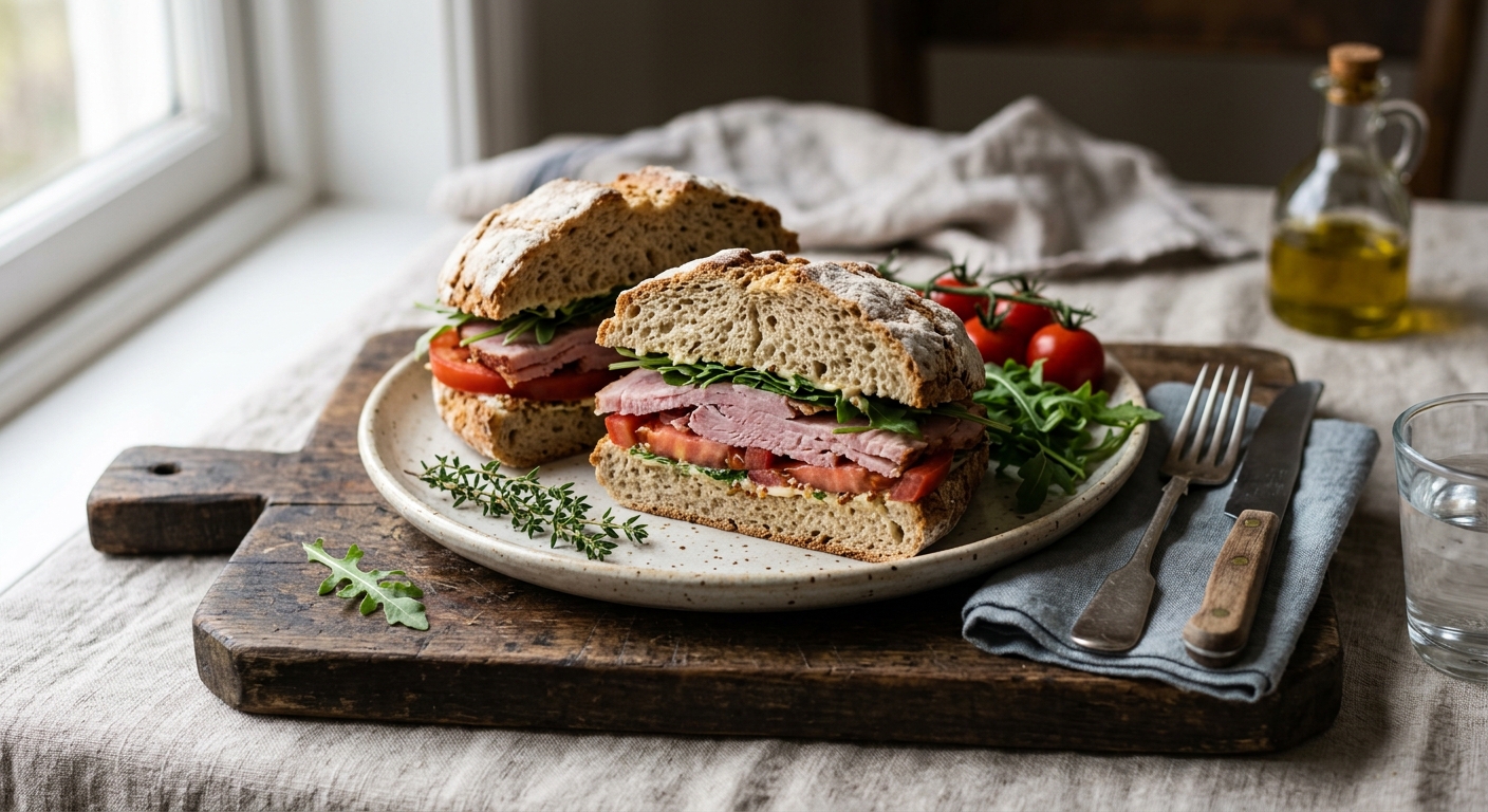 Irish Soda Bread Ham and Tomato Sandwiches — recipe by RecipeFiler
