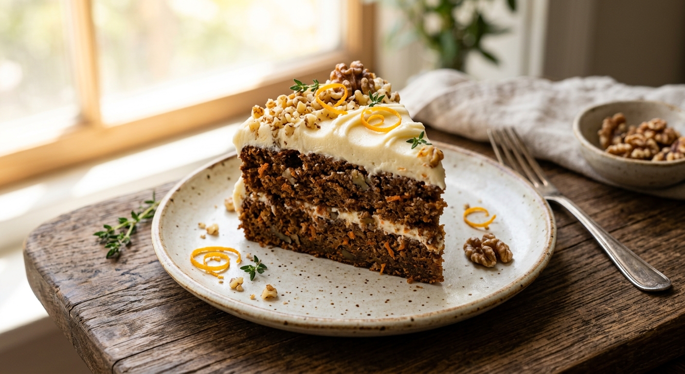 Moist Walnut Carrot Cake with Cream Cheese Frosting — AI-generated headline for Instagram