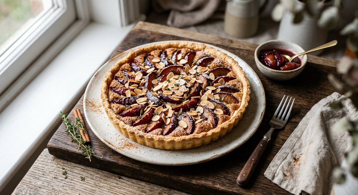British Spiced Plum and Almond Tart — recipe by RecipeFiler