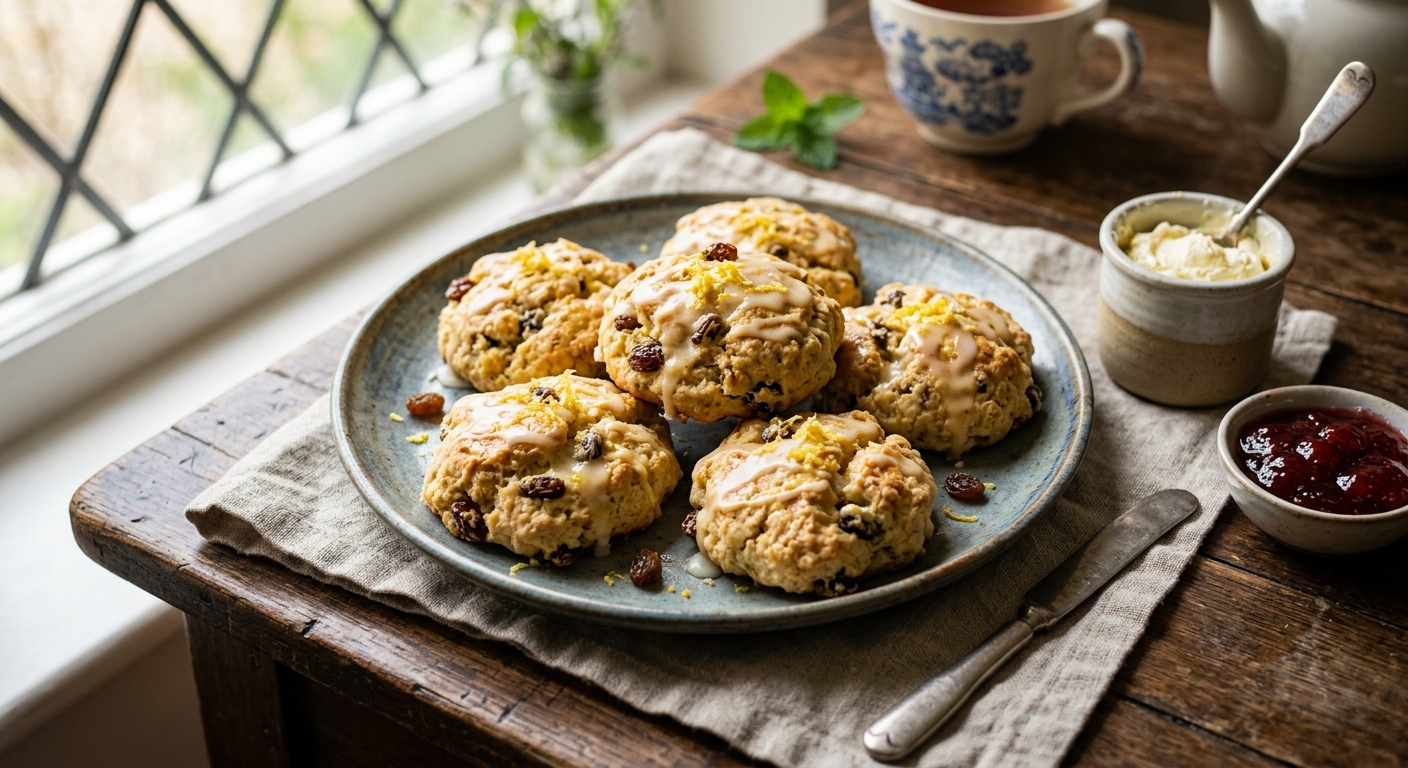 British Lemon and Sultana Drop Scones — recipe by RecipeFiler