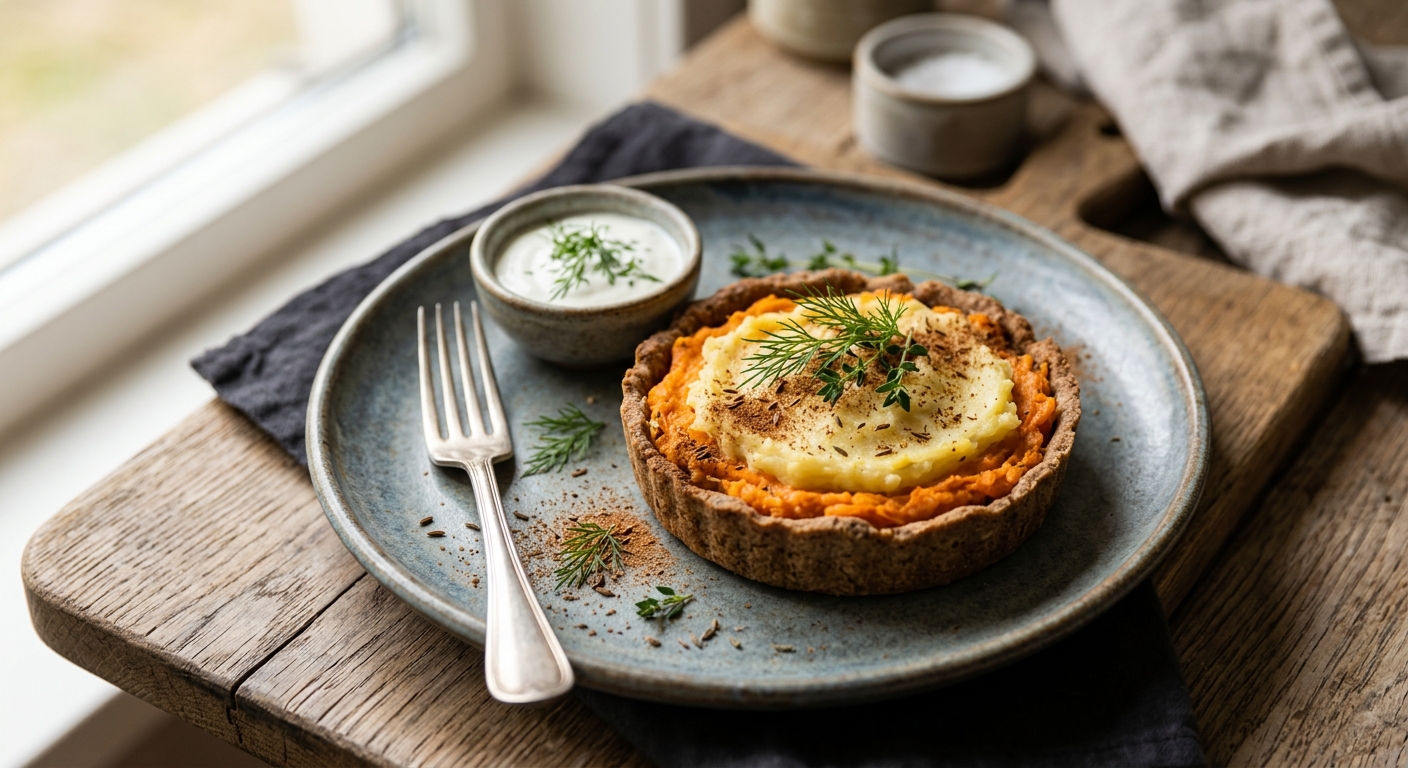 Sklandrausis — Latvian Carrot and Potato Tart — AI-generated headline for RecipeFiler