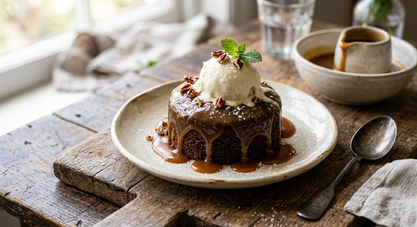 Sticky Toffee Pudding with Warm Toffee Sauce — AI-generated headline for RecipeFiler