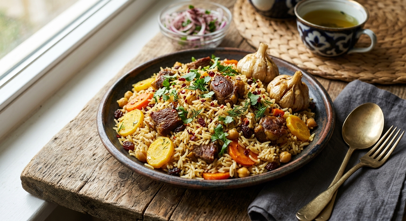 Plov — Uzbek Aromatic Lamb and Rice Pilaf — recipe by RecipeFiler