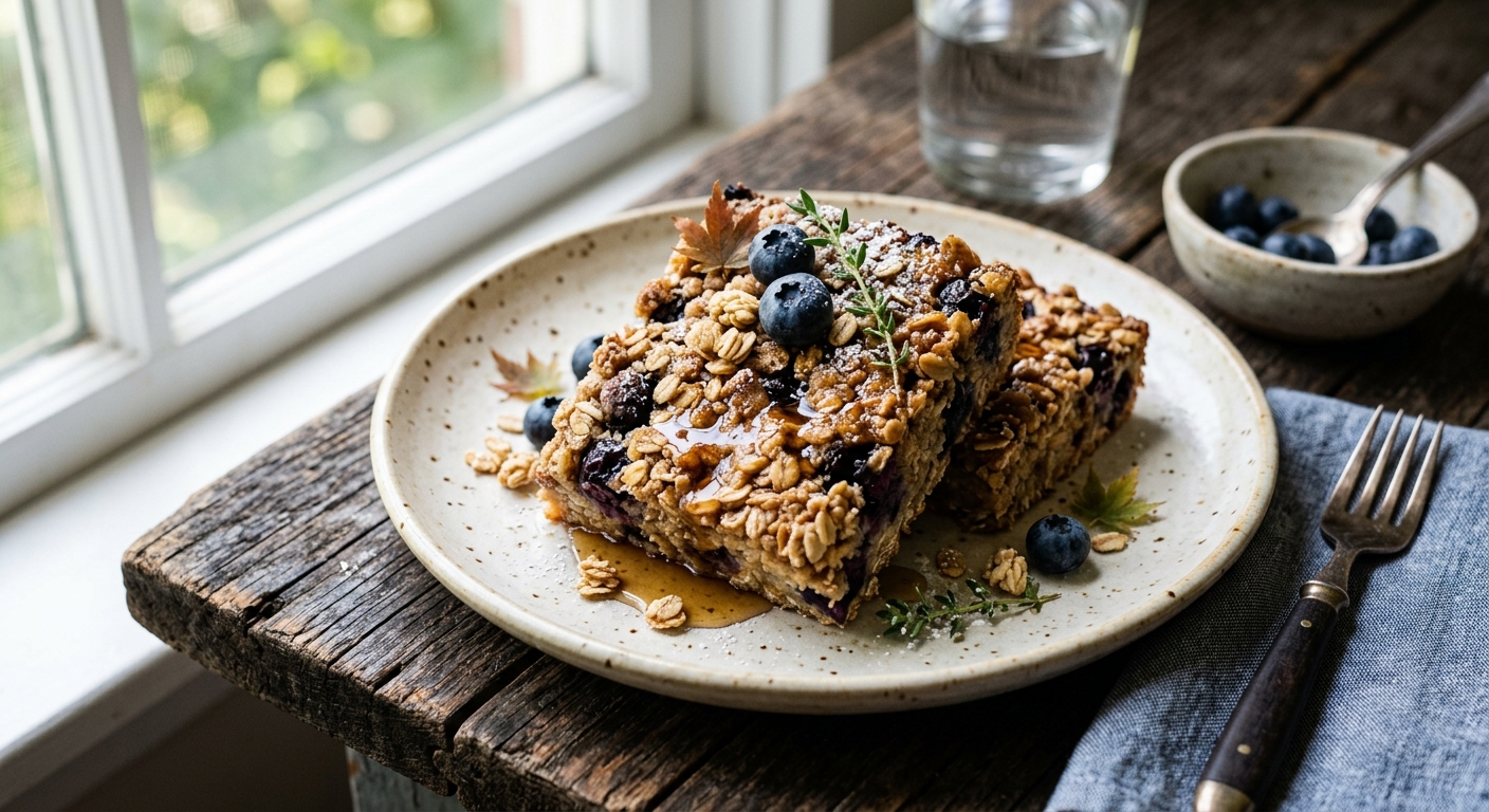 Blueberry Maple Oat Squares — recipe by RecipeFiler