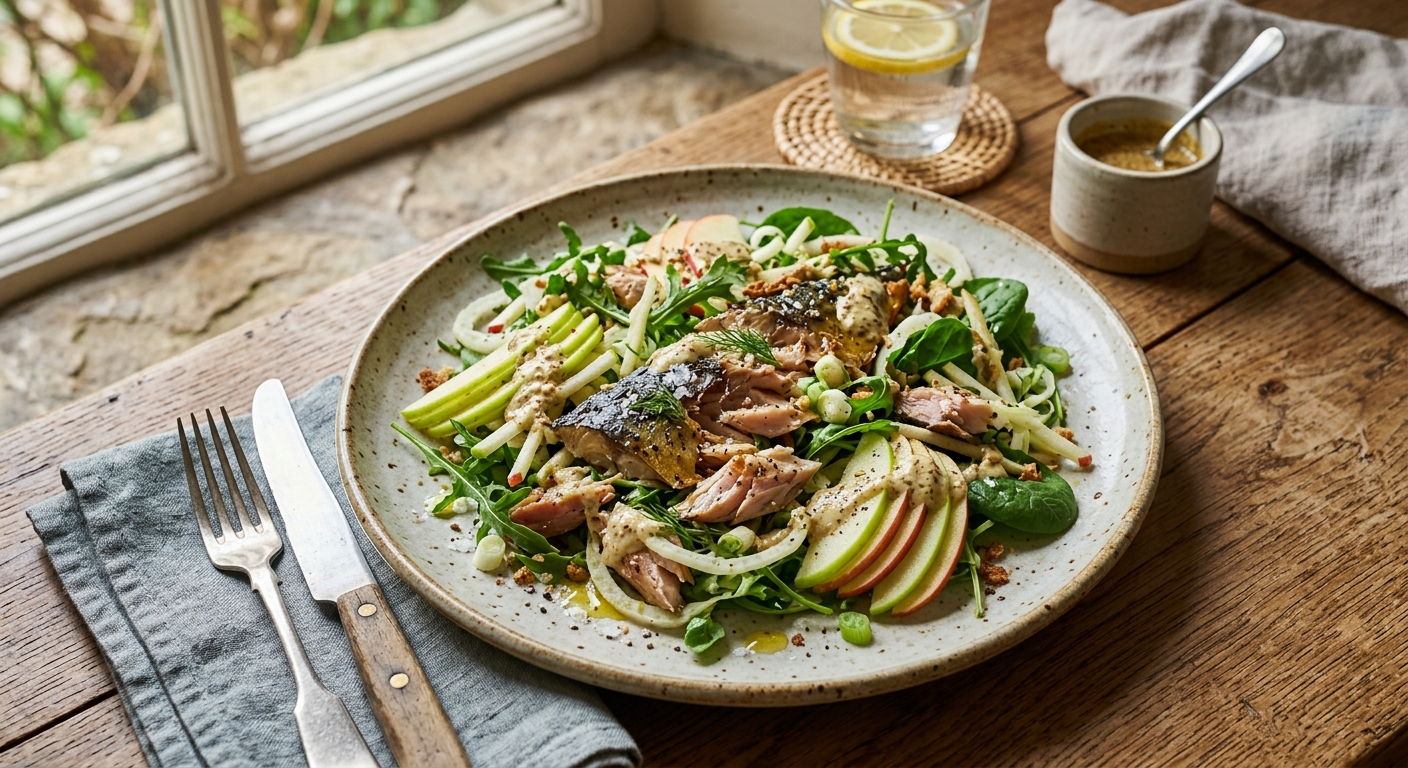 Irish Smoked Mackerel and Apple Salad with Mustard Dressing — recipe by RecipeFiler