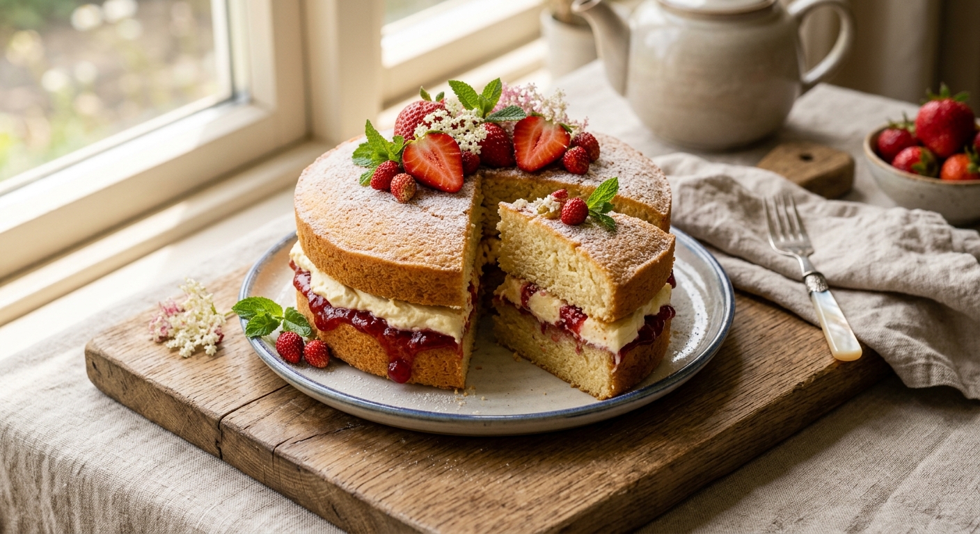 Classic Victoria Sponge with Strawberry Jam and Cream — AI-generated headline for RecipeFiler