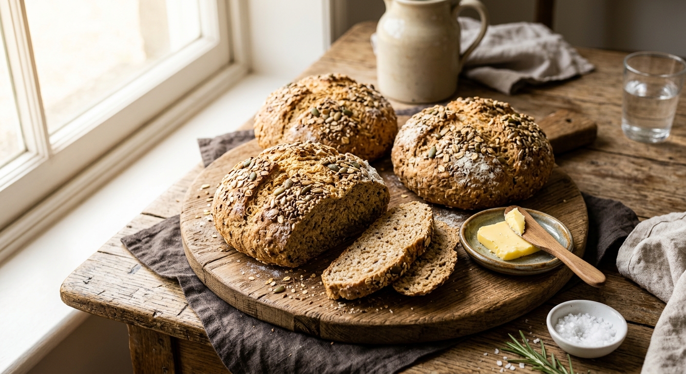 Wholemeal Soda Bread Rounds with Seeds — recipe by RecipeFiler