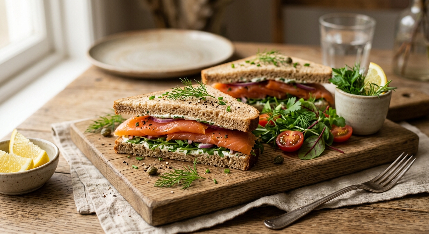 Irish Smoked Salmon and Cream Cheese Sandwiches — recipe by RecipeFiler