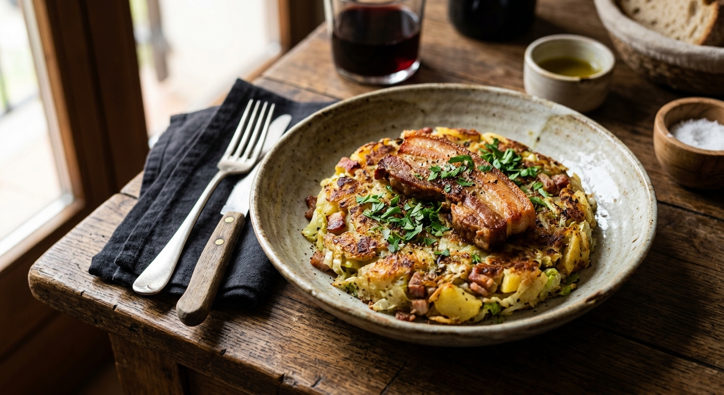 Trinxat — Andorran Cabbage and Potato Hash — AI-generated headline for RecipeFiler