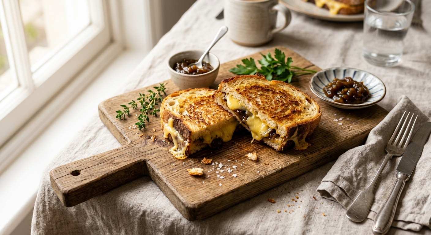British Cheddar and Pickle Toasties — recipe by RecipeFiler