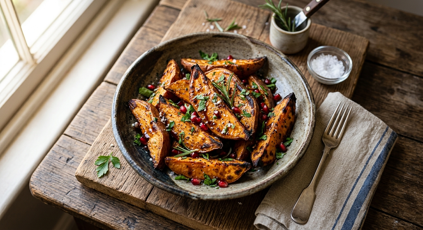 Maple Roasted Sweet Potato Wedges — AI-generated headline for RecipeFiler
