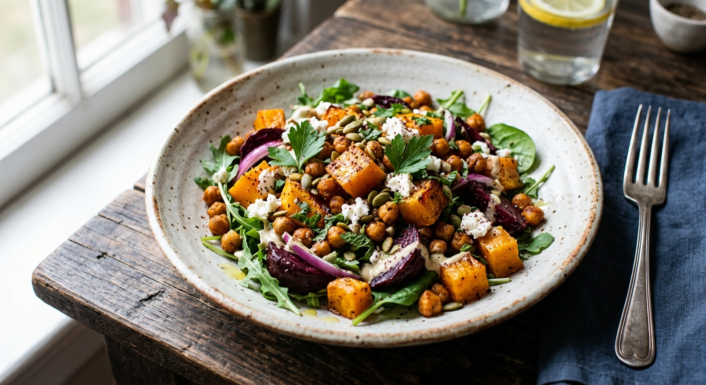 Roasted Butternut Squash and Chickpea Salad — recipe by RecipeFiler