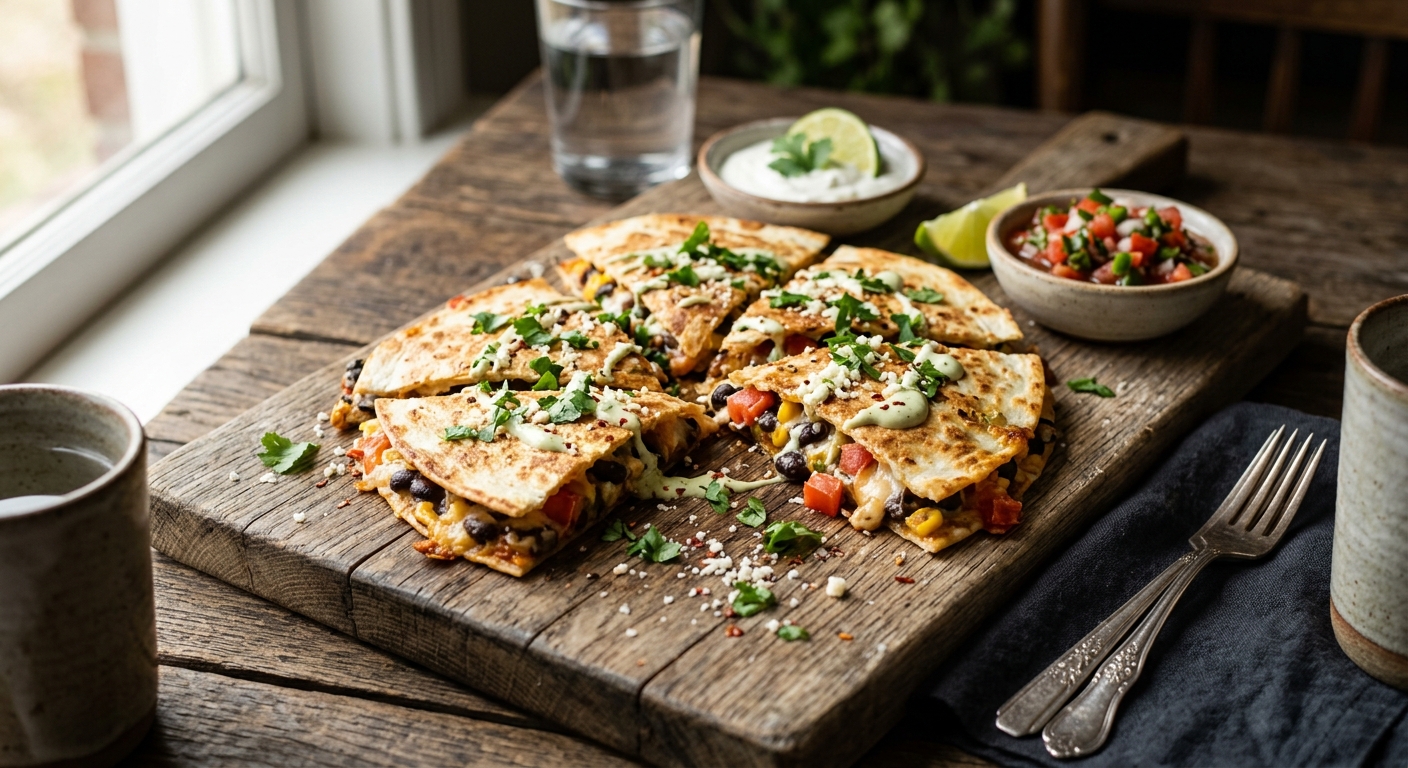Cheesy Bean and Tomato Quesadillas — AI-generated headline for RecipeFiler