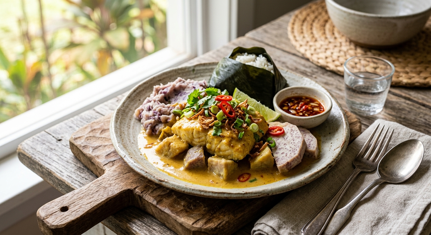 Coconut Fish with Taro — Micronesian Island Feast — AI-generated headline for RecipeFiler