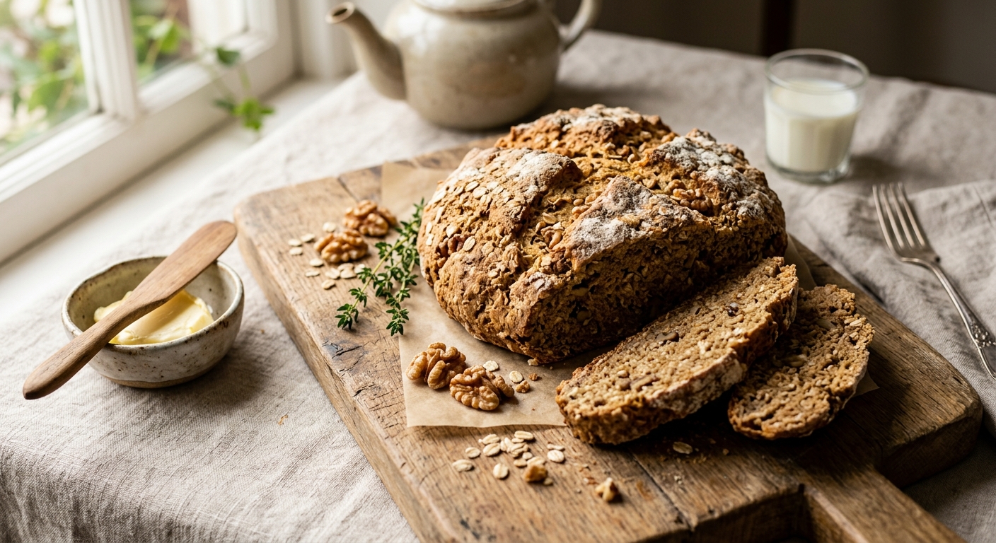 Irish Oat and Walnut Soda Cake — recipe by RecipeFiler