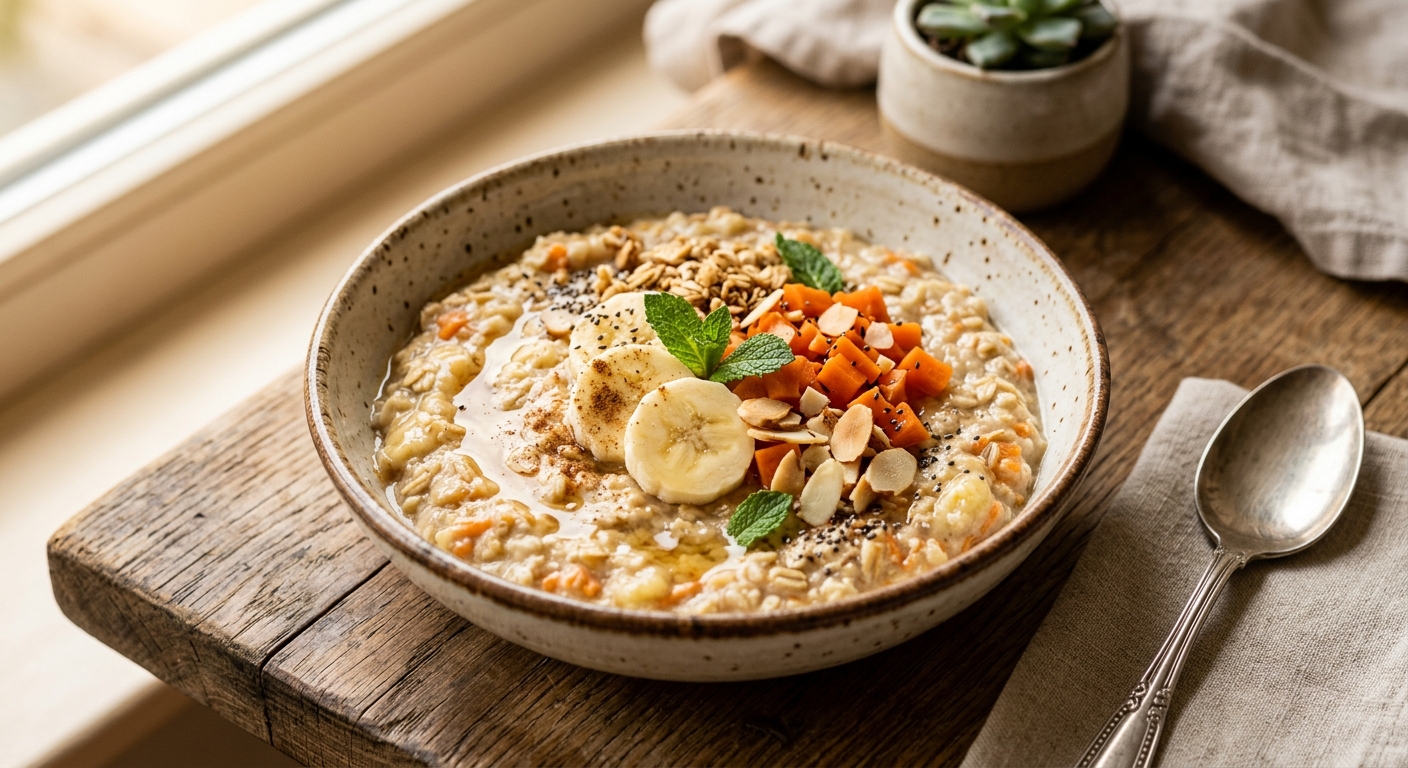 Mashed Banana with Steamed Carrot and Oats — AI-generated headline for RecipeFiler