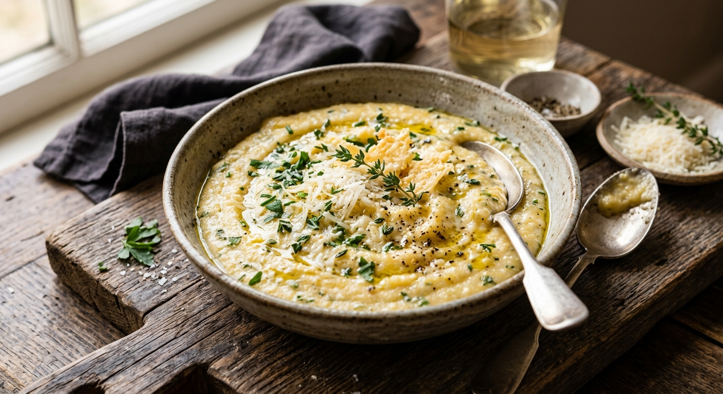 Creamy Parmesan and Herb Polenta — recipe by RecipeFiler
