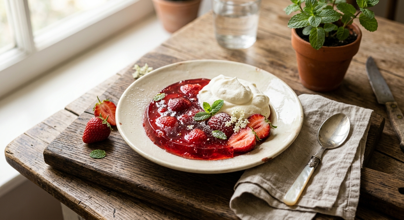 Strawberry Jelly with Fresh Cream — AI-generated headline for RecipeFiler