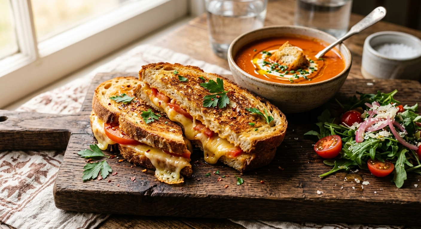Grilled Cheese and Tomato Sandwiches — AI-generated headline for RecipeFiler