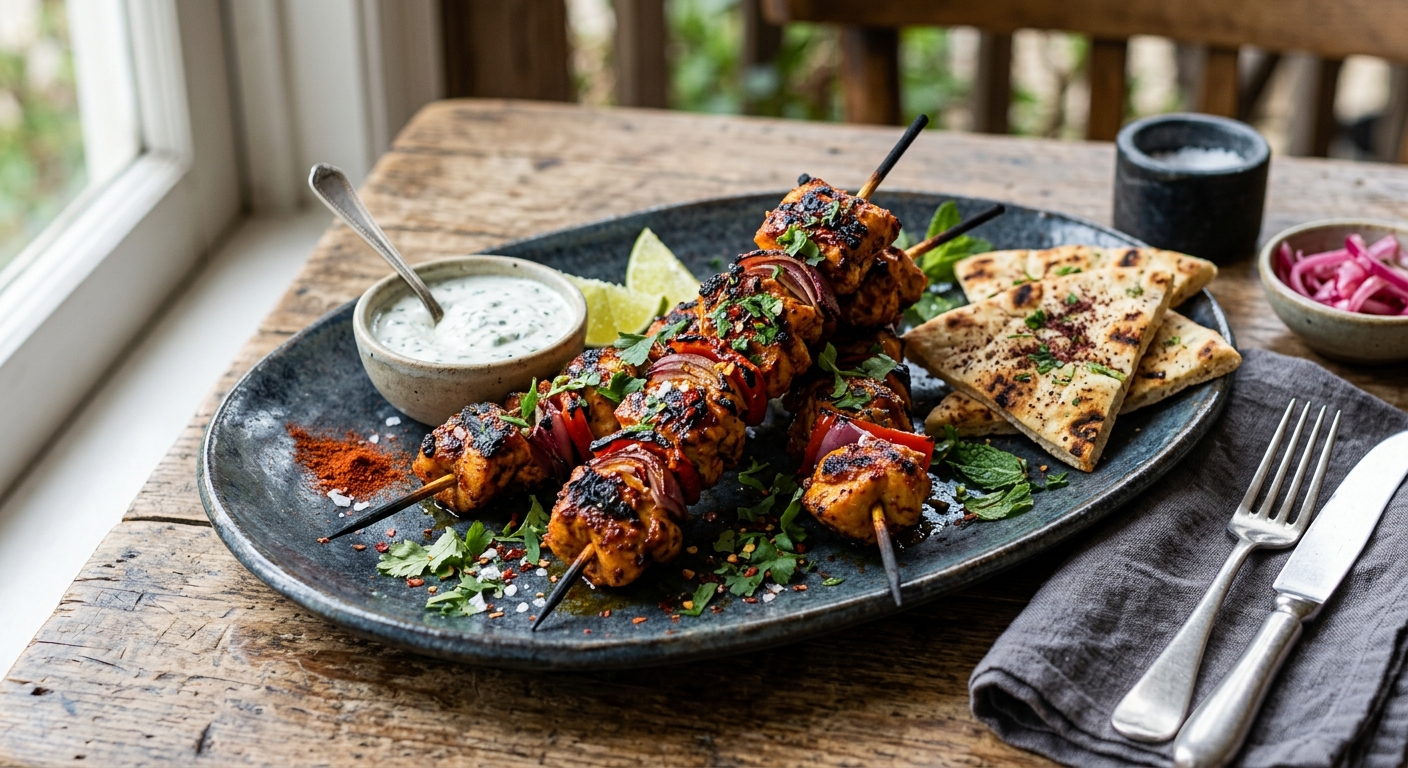 Grilled Harissa Chicken Skewers — AI-generated headline for J_C