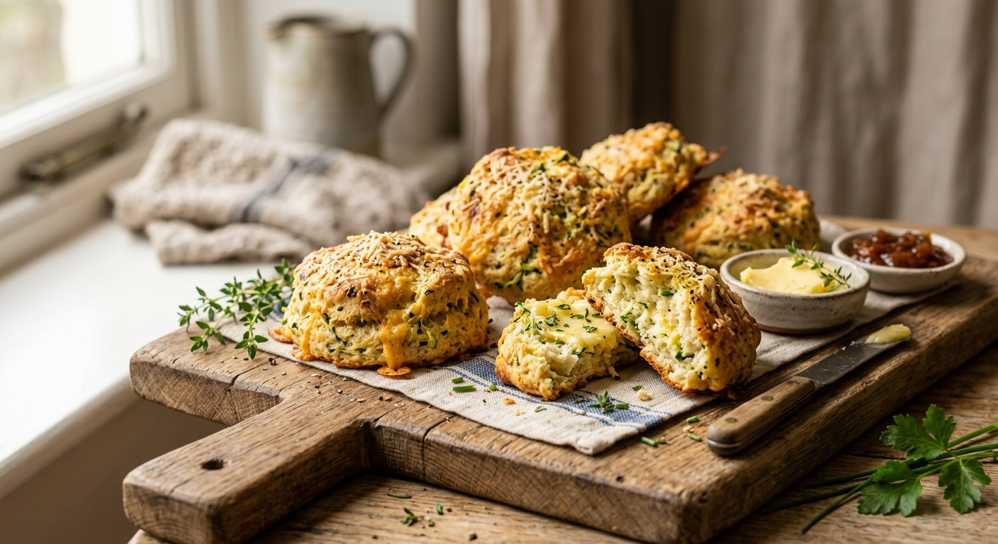 Cheddar and Courgette Scones — recipe by RecipeFiler