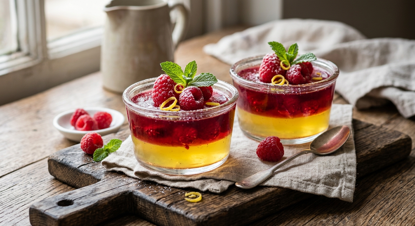 British Raspberry and Lemon Jelly Pots — recipe by RecipeFiler