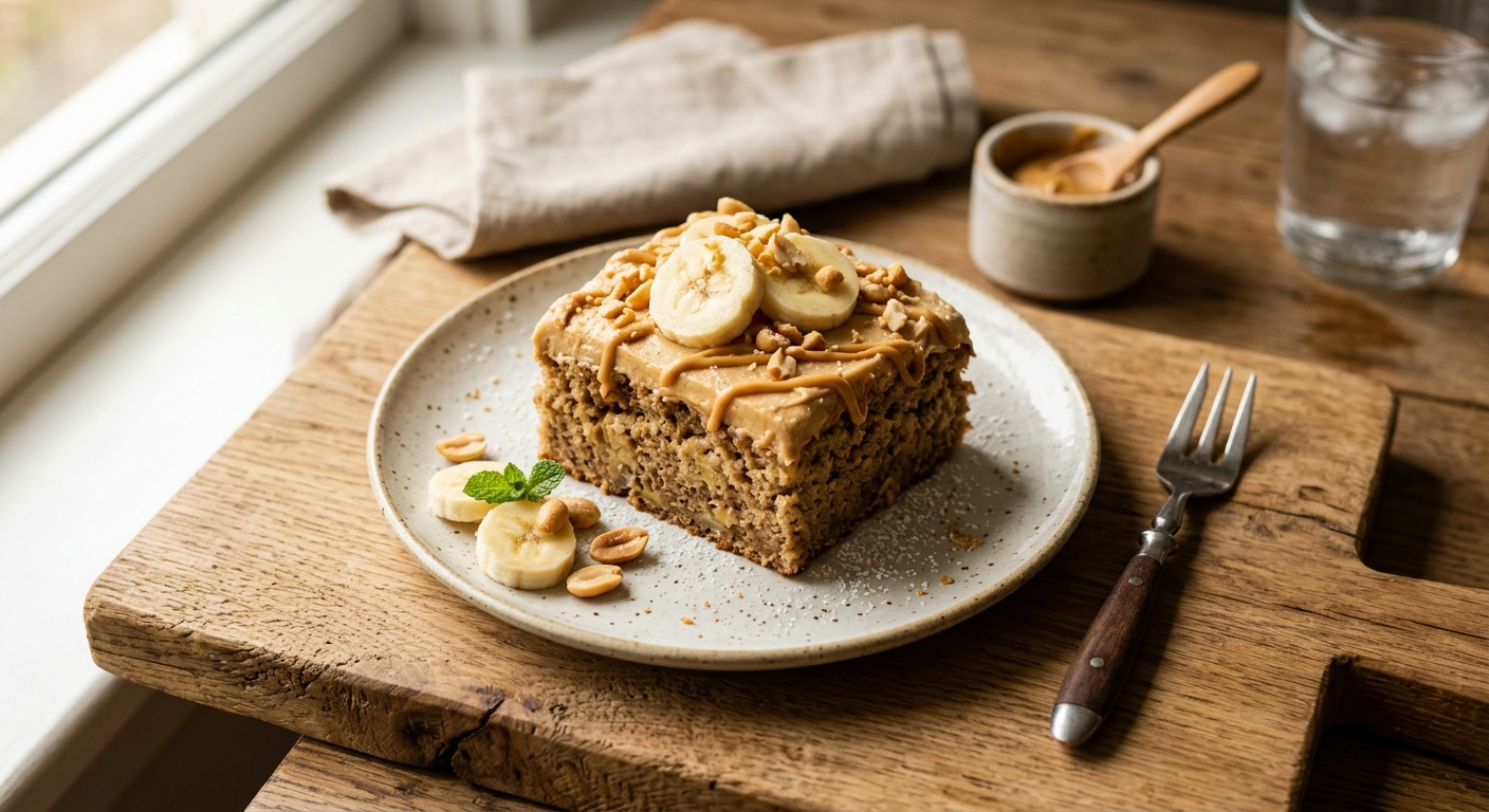 American Peanut Butter and Banana Snack Cake — recipe by RecipeFiler