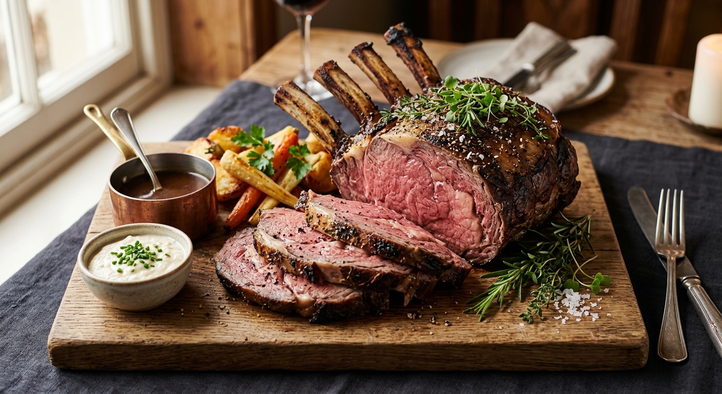Garlic Cream Prime Rib Roast Beef — AI-generated headline for Instagram