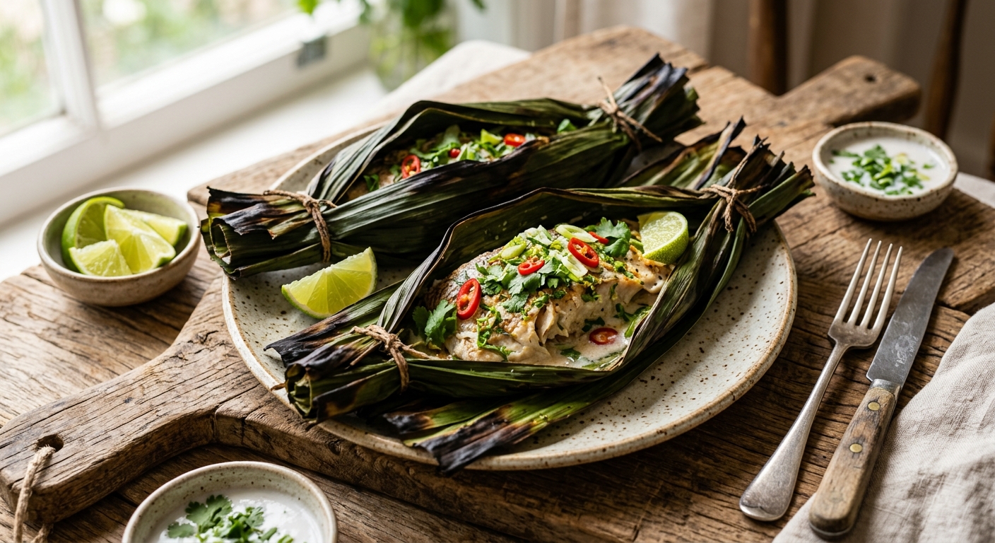 Coconut Fish in Pandanus — Nauruan Baked Fish Parcels — recipe by RecipeFiler