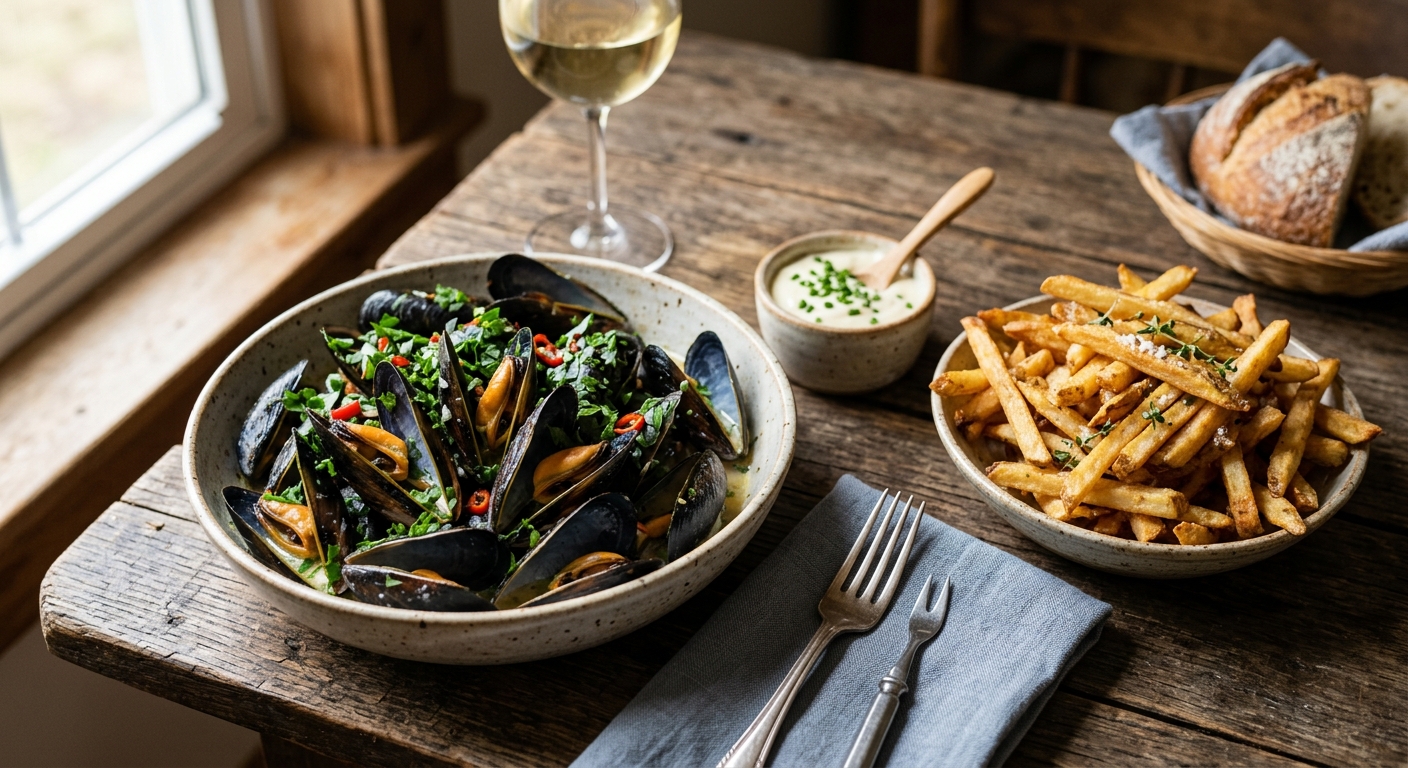 Moules-Frites — AI-generated headline for RecipeFiler