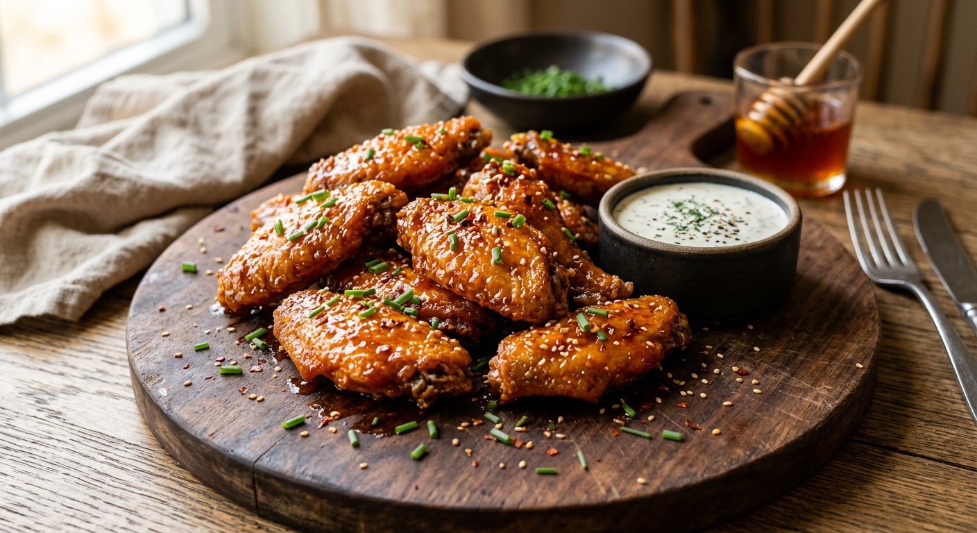 Hot Honey Wings — AI-generated headline for platedbyyuri