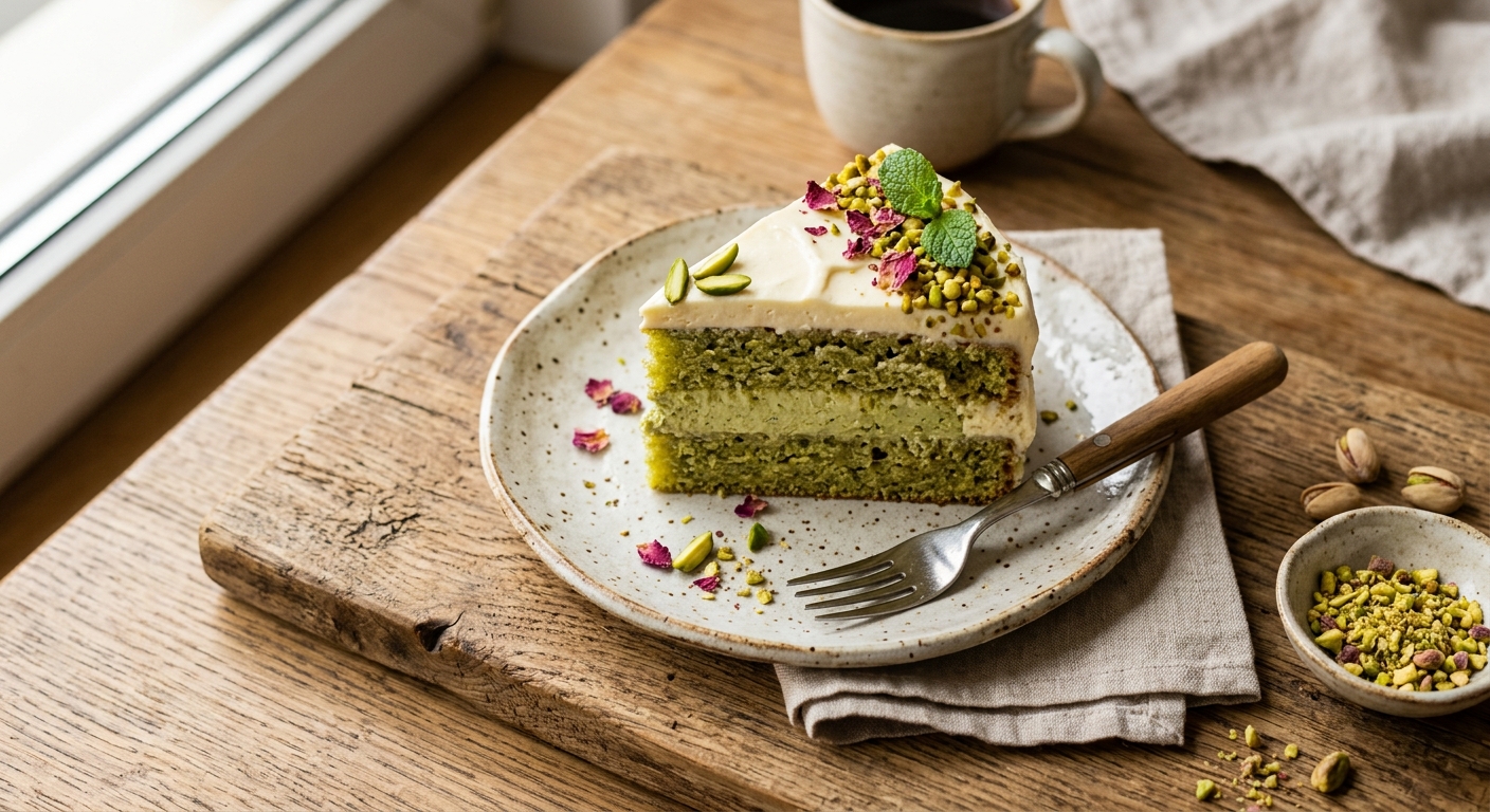 Pistachio and cream cake — recipe by Instagram