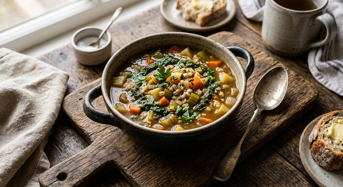Irish Farmhouse Vegetable and Pearl Barley Soup — recipe by RecipeFiler